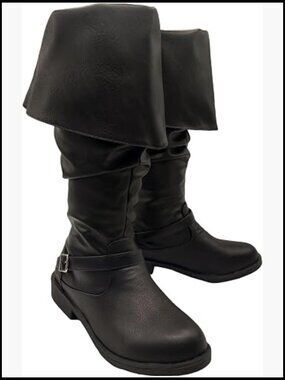 Medieval Pull On Mid Calf Gothic Boots Flat Jazz Renaissance Pirate Boots
